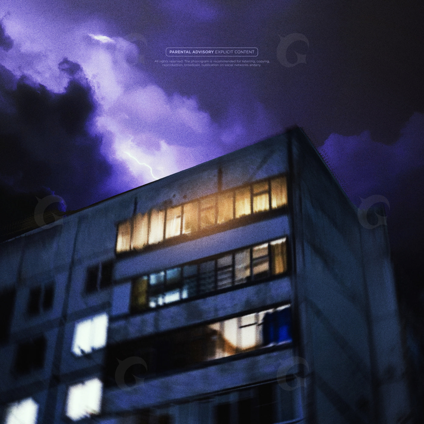 Lightning over apartments