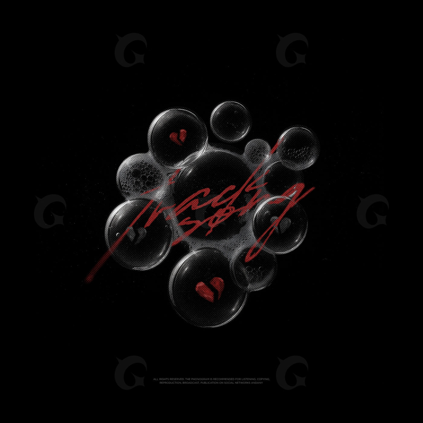 Bubbles holding broken hearts