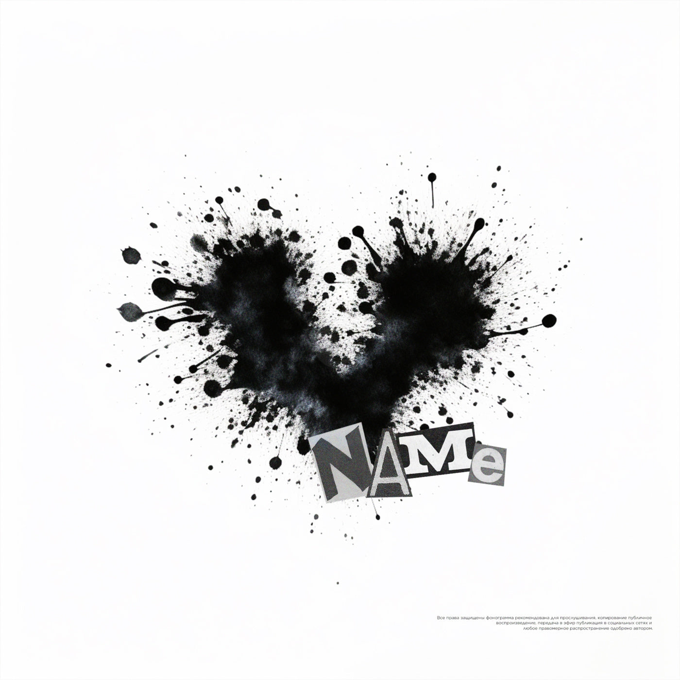Ink heart collage