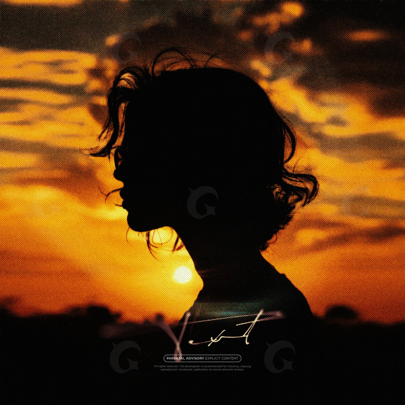 Silhouette against sunset