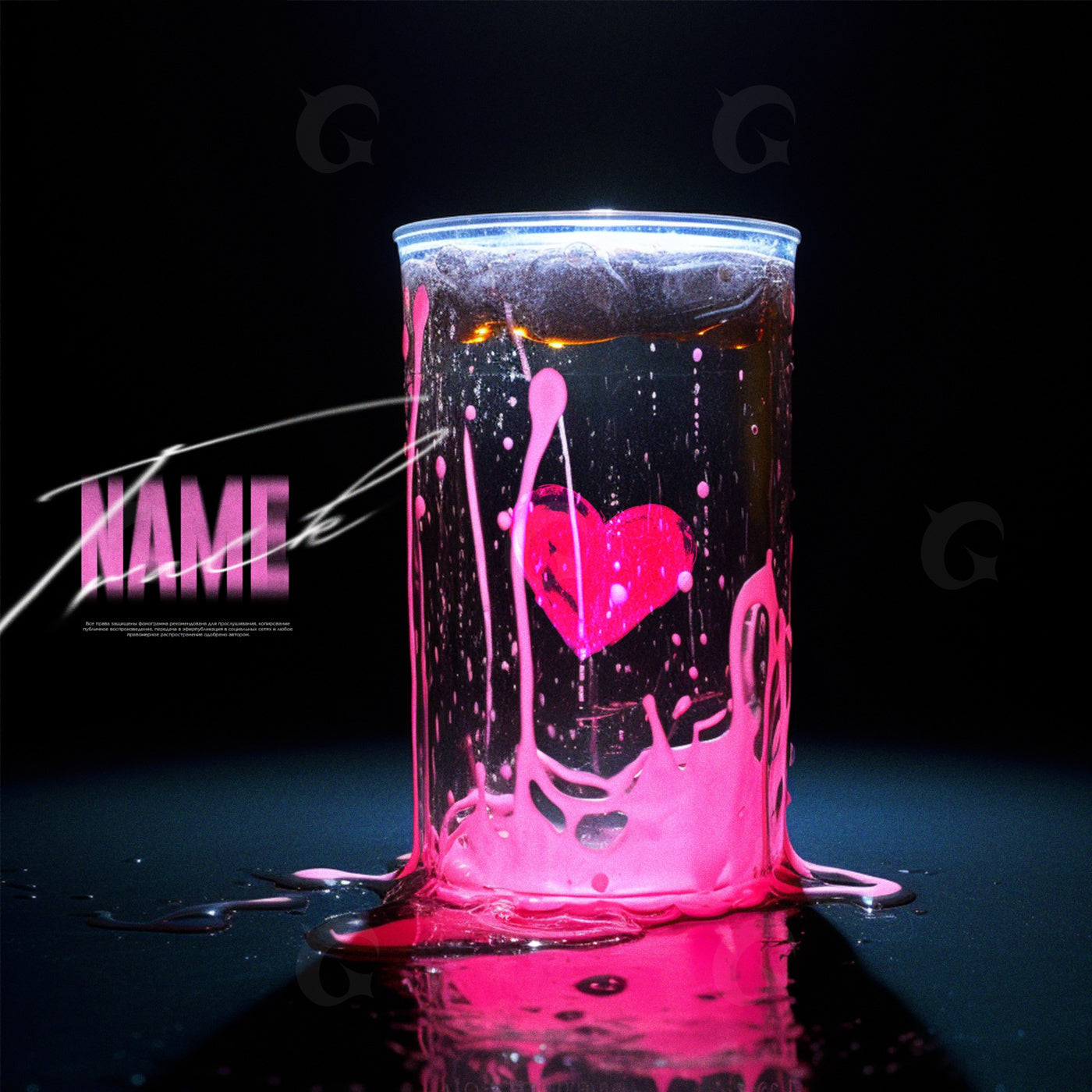Heart painted glass