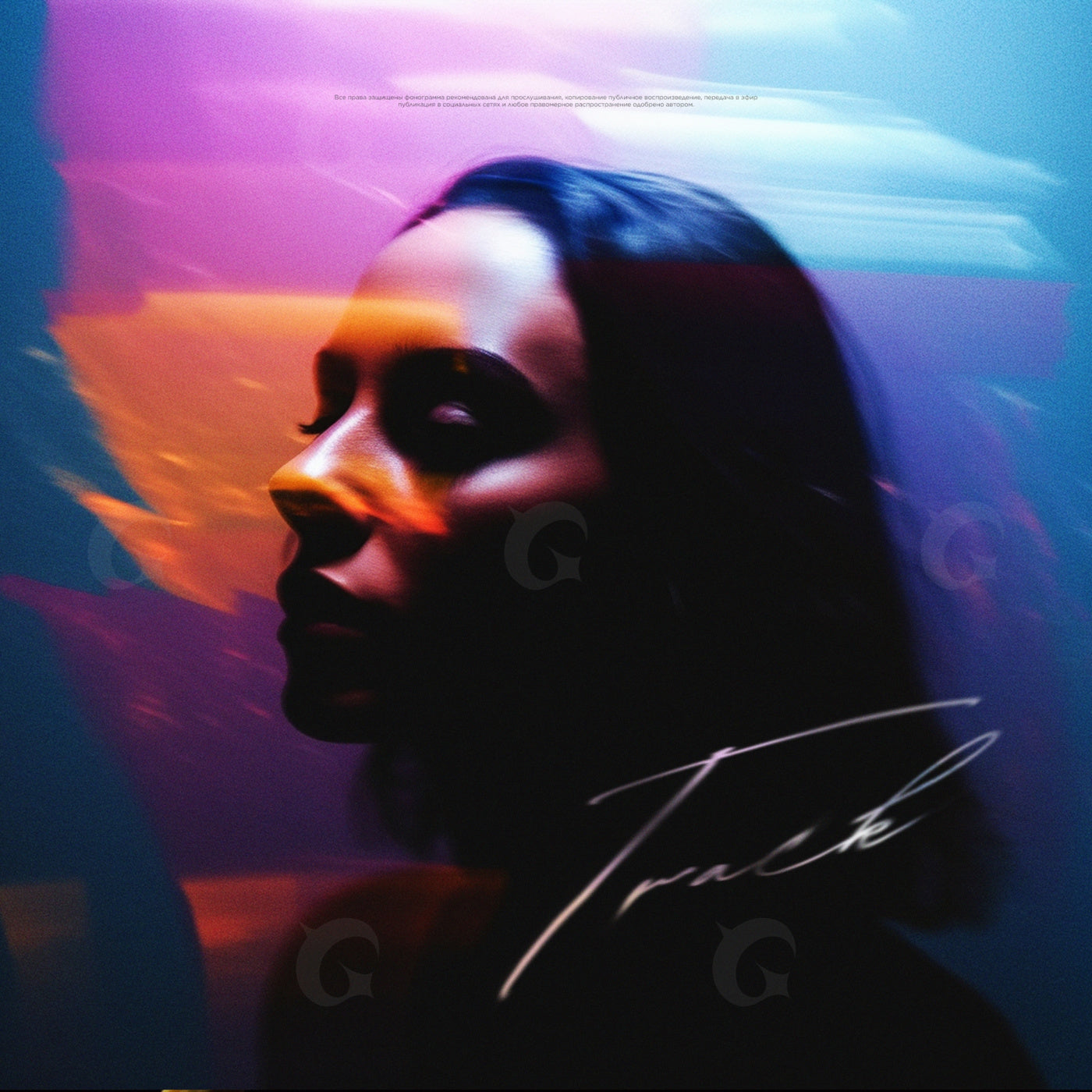 Neon face silhouette