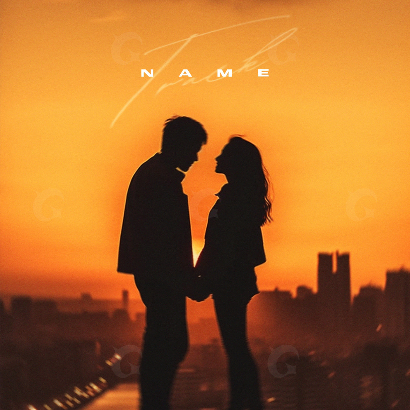 Sunset silhouette lovers