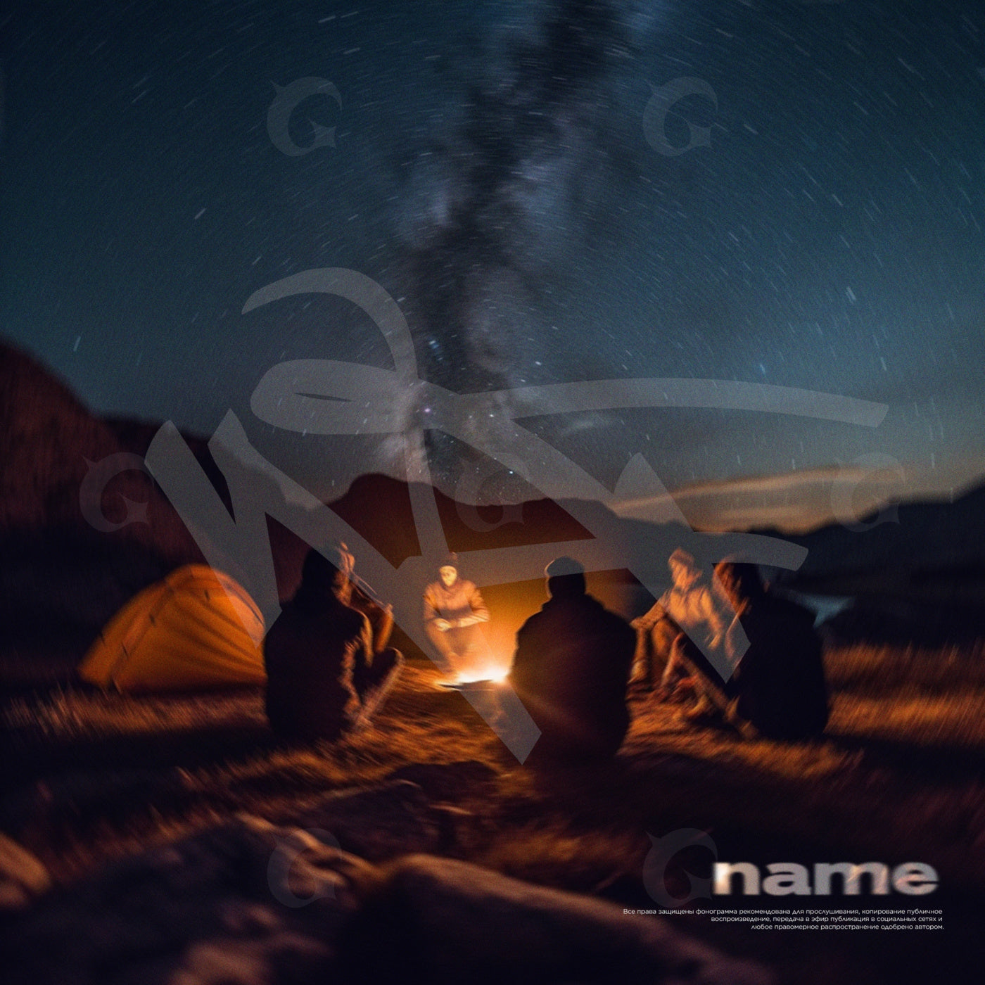 Night sky campfire