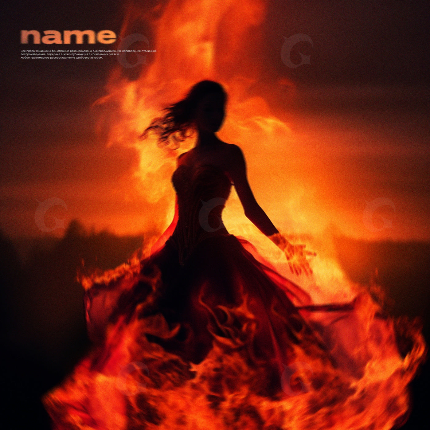 Flaming dress silhouette