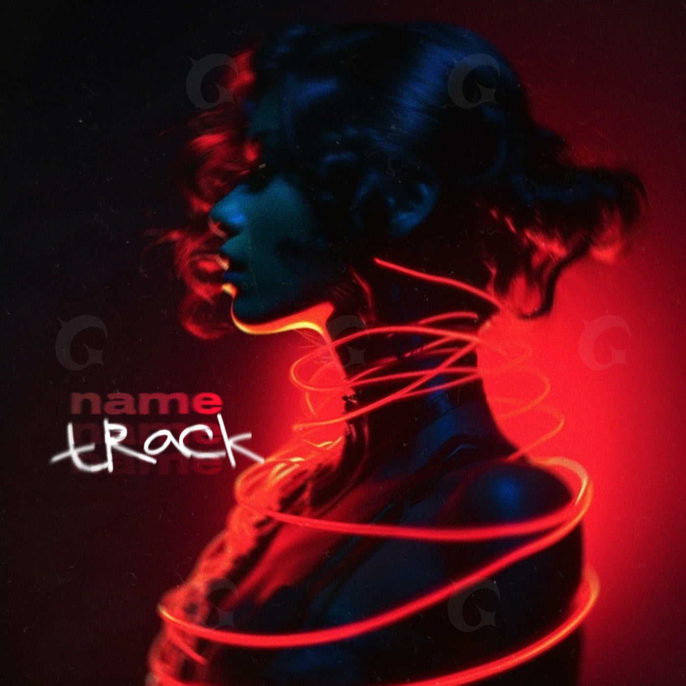 Neon spiral silhouette