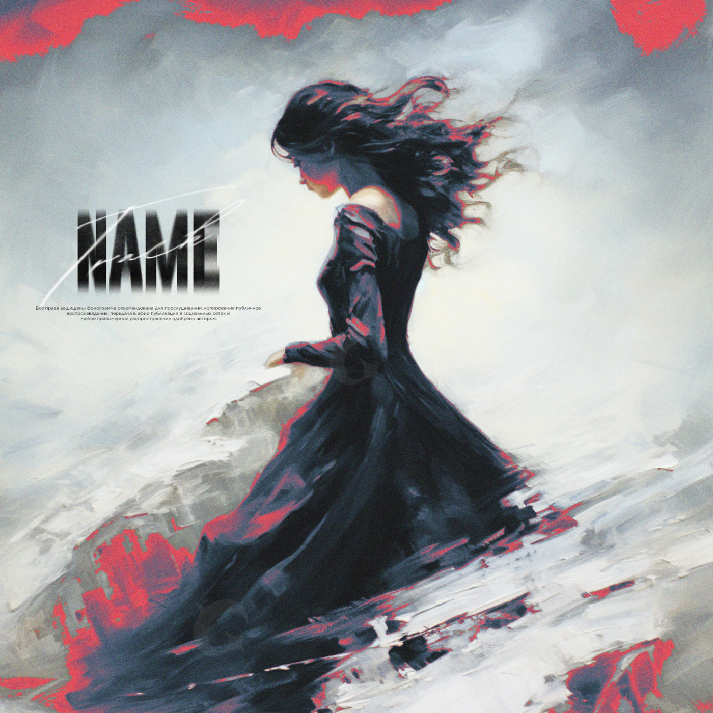Woman walking storm