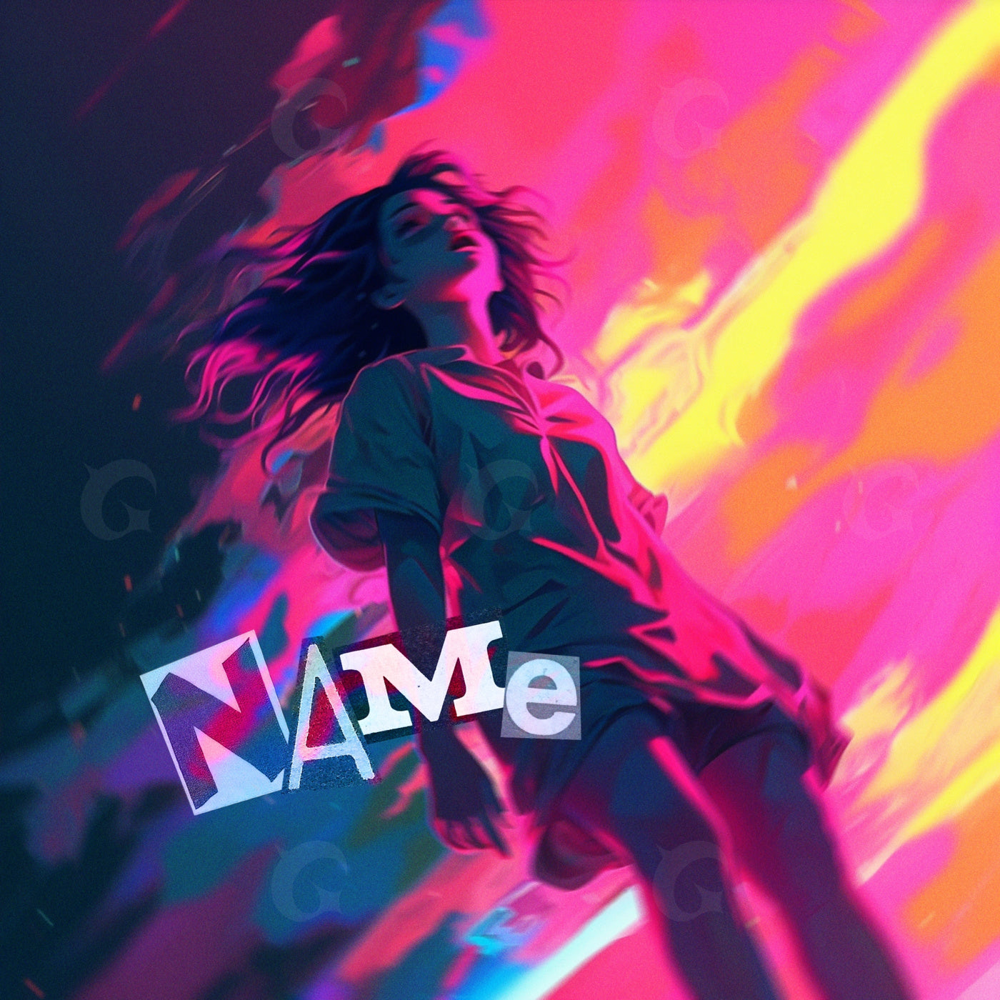 Girl against neon