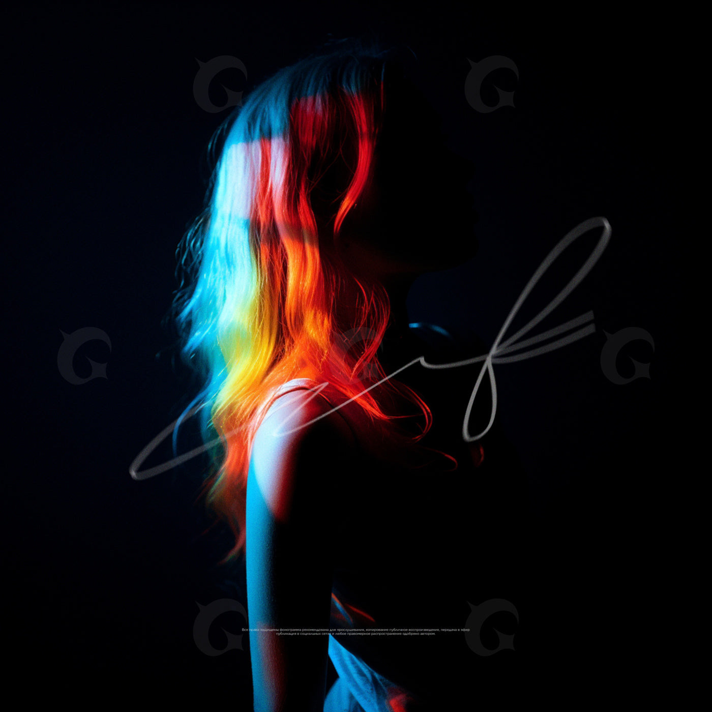 Neon light silhouette