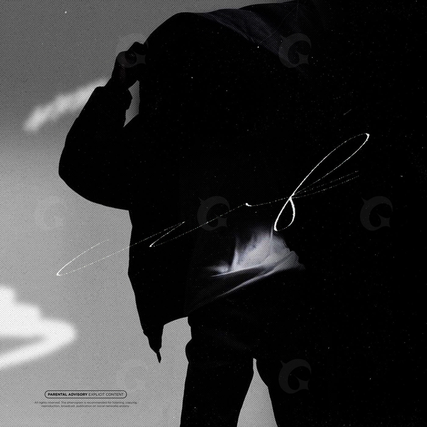 Silhouette with flame