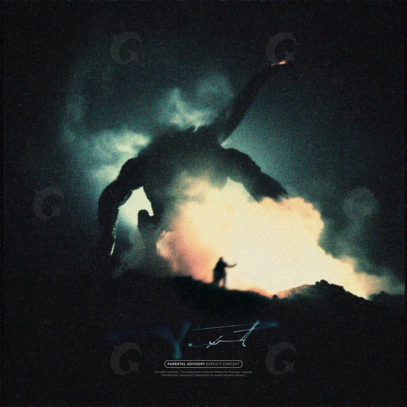 Giant emerging from smoke
