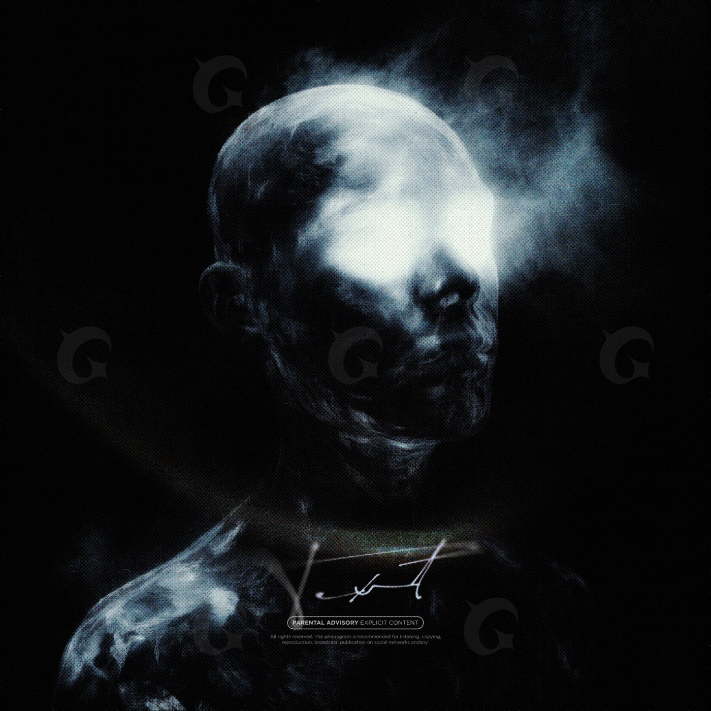 Head shrouded in smoke