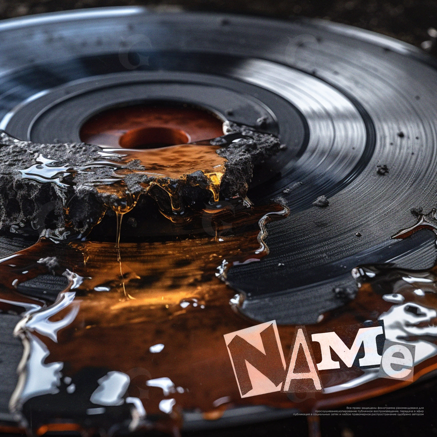 Melting vinyl record