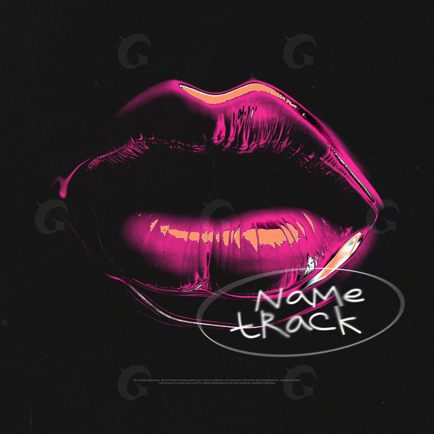 Neon kiss print