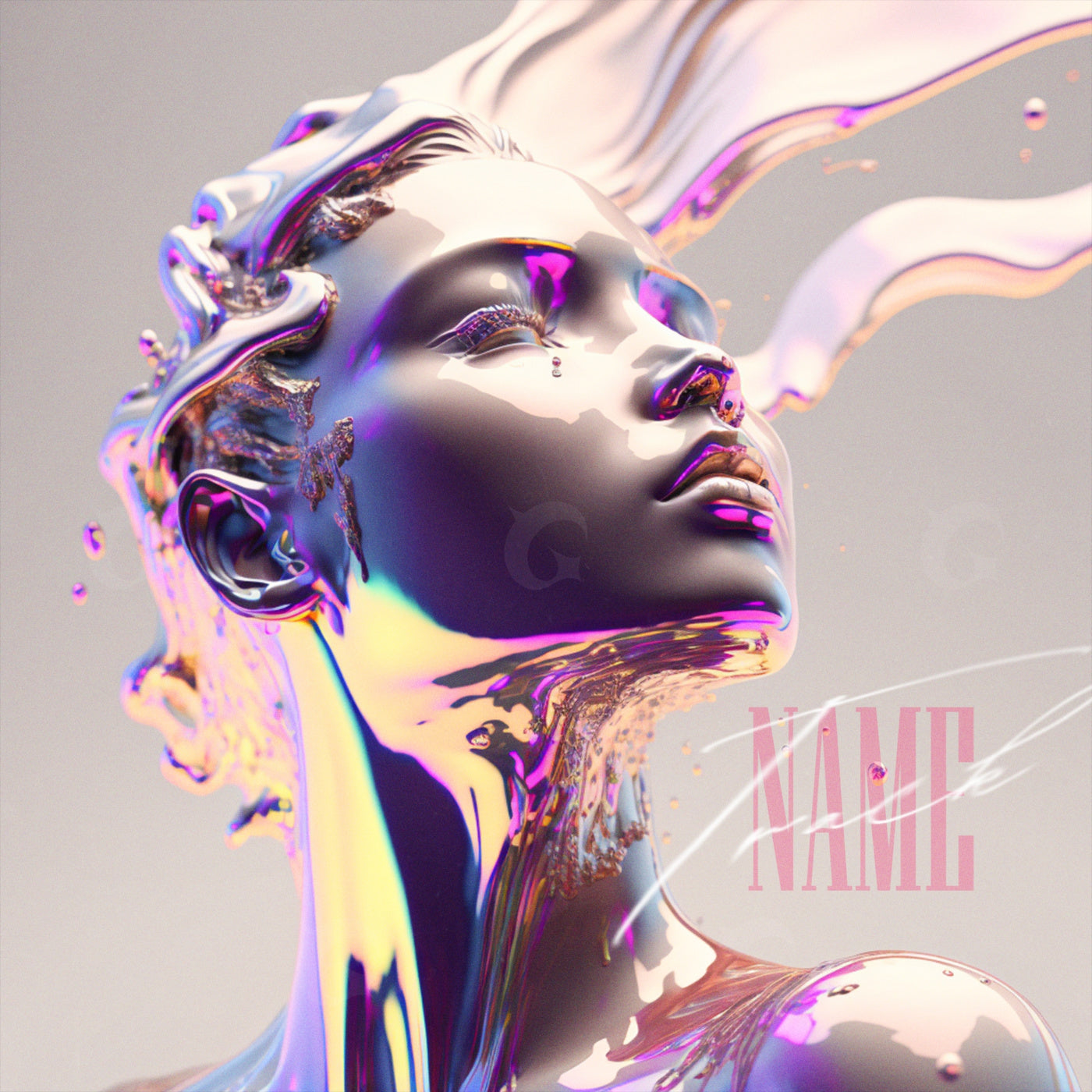 Iridescent fluid portrait