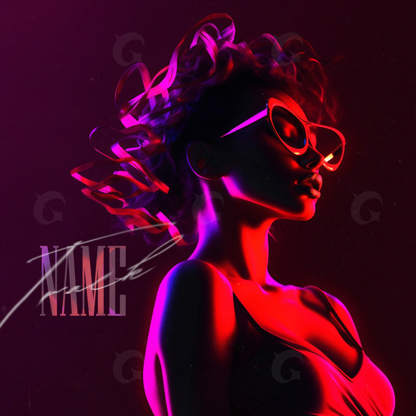Neon sunglasses silhouette