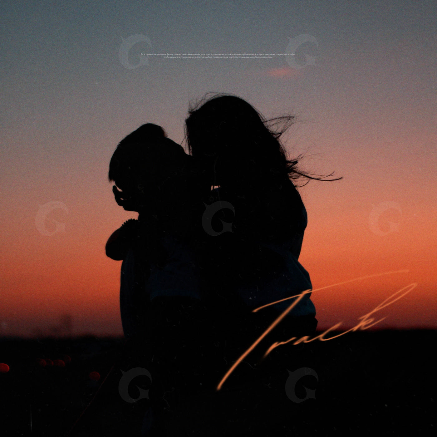 Sunset silhouette kiss