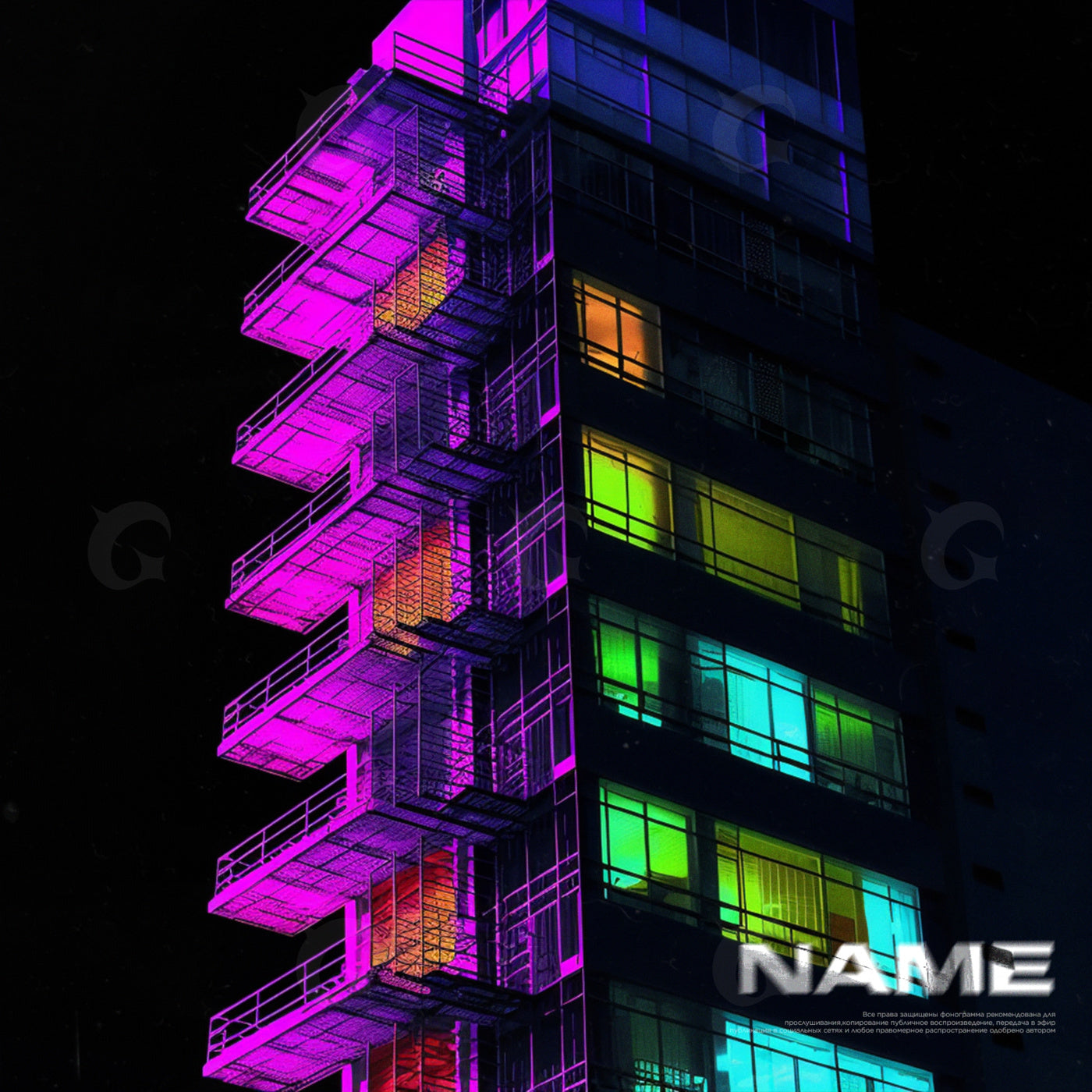 Neon staircase nights