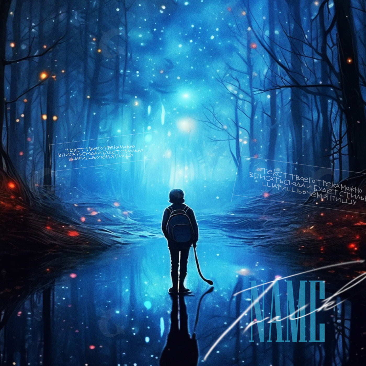 Boy alone in forest