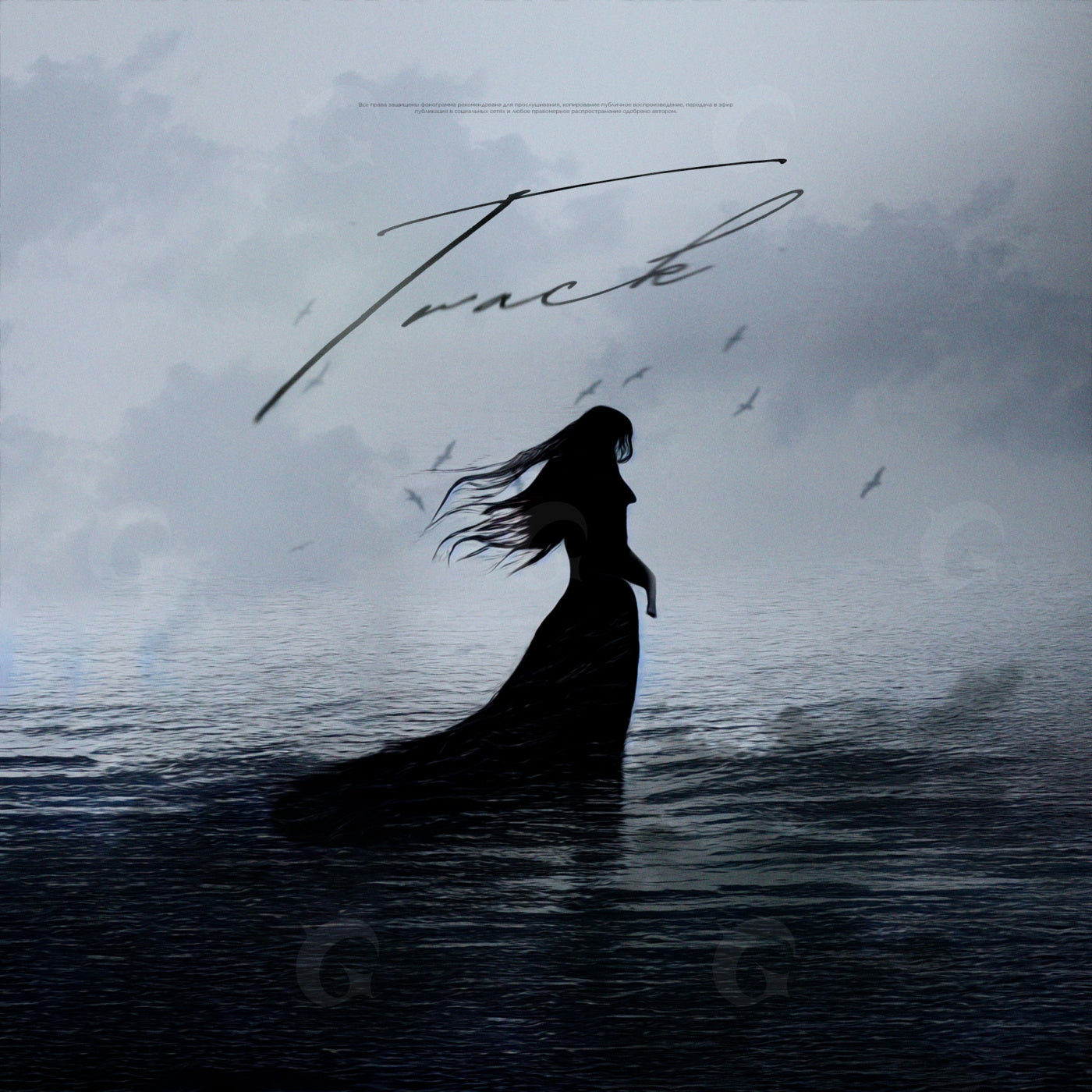 Silhouette woman at sea