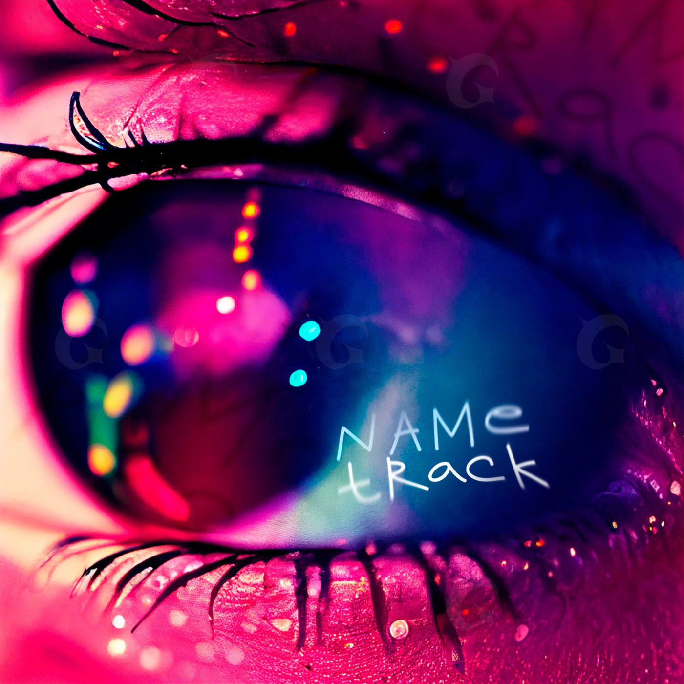 Neon eye reflection