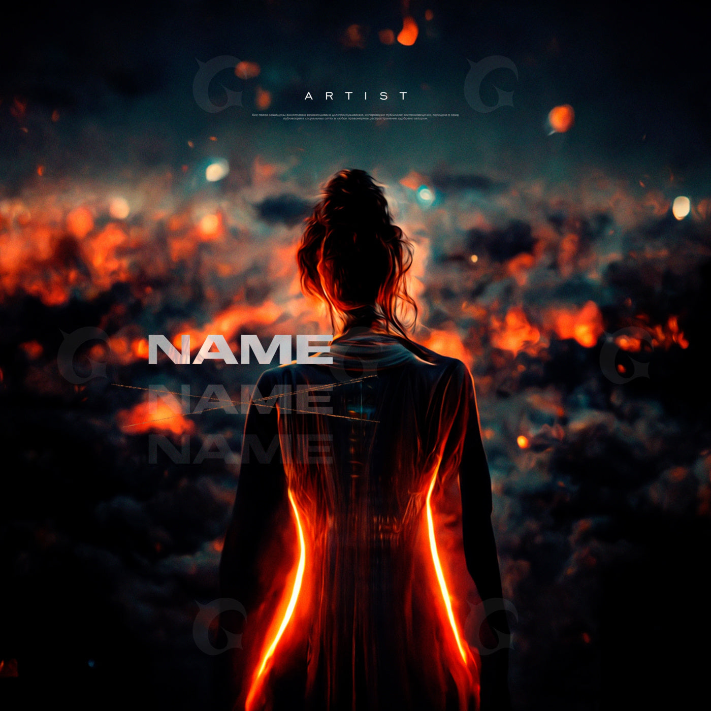 Embers around her