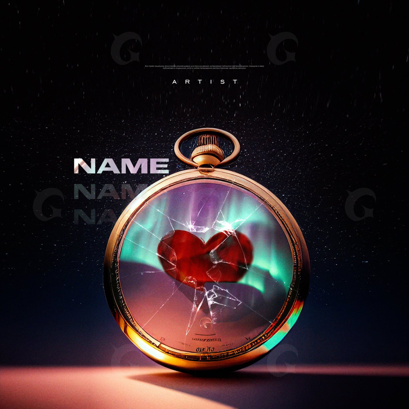 Shattered pocket watch