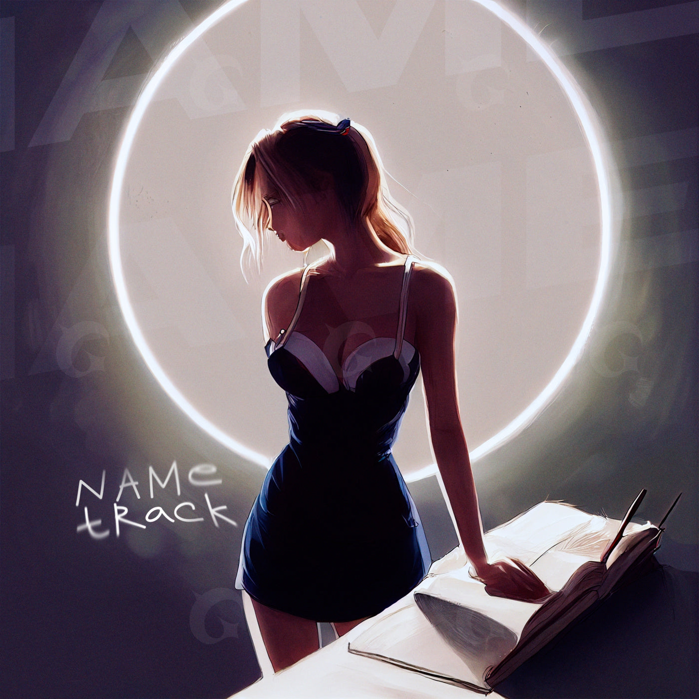 Woman reading by moon