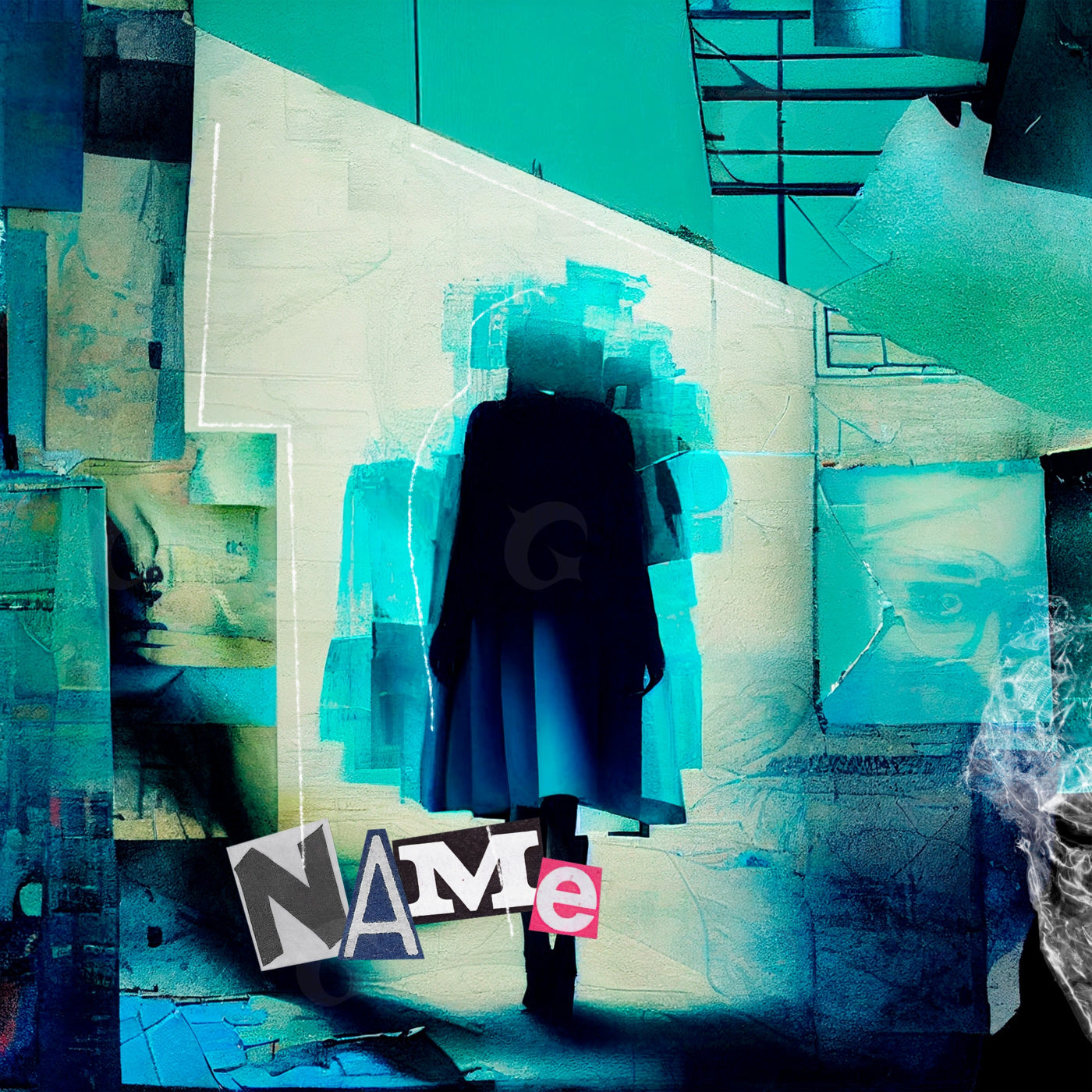 Shadowed woman walk