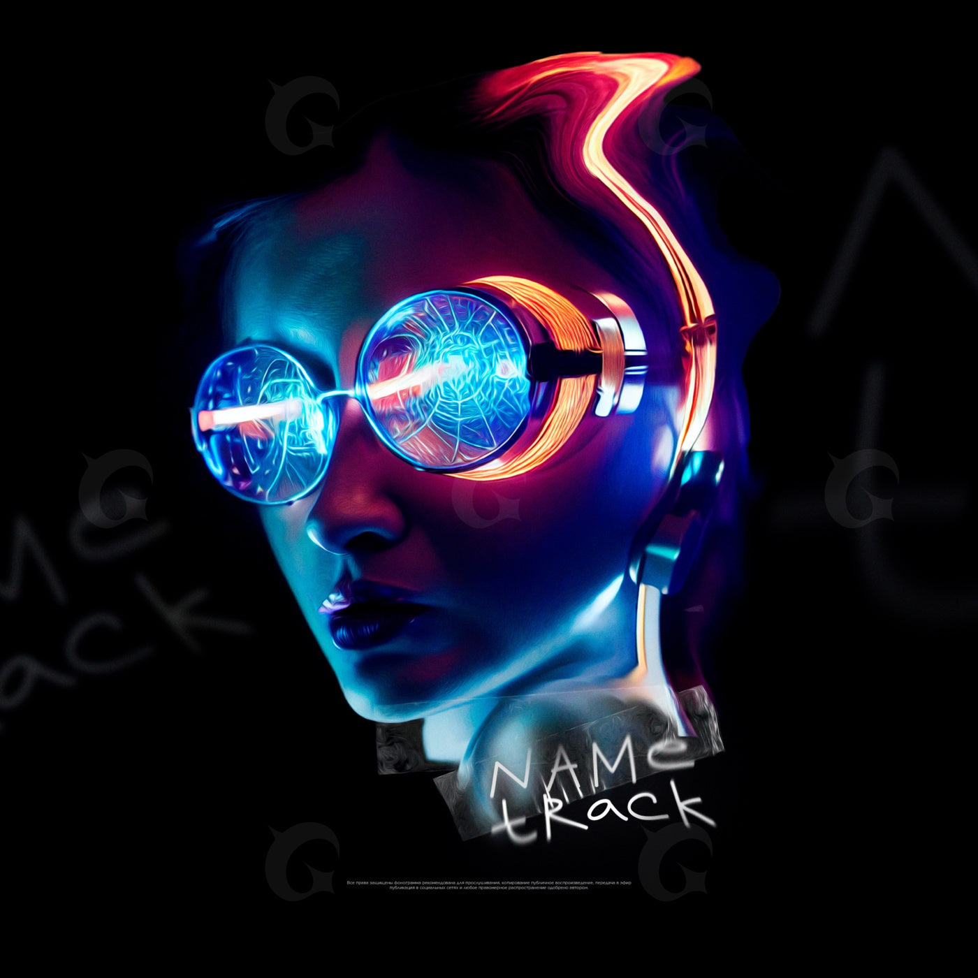 Neon cybernetic gaze