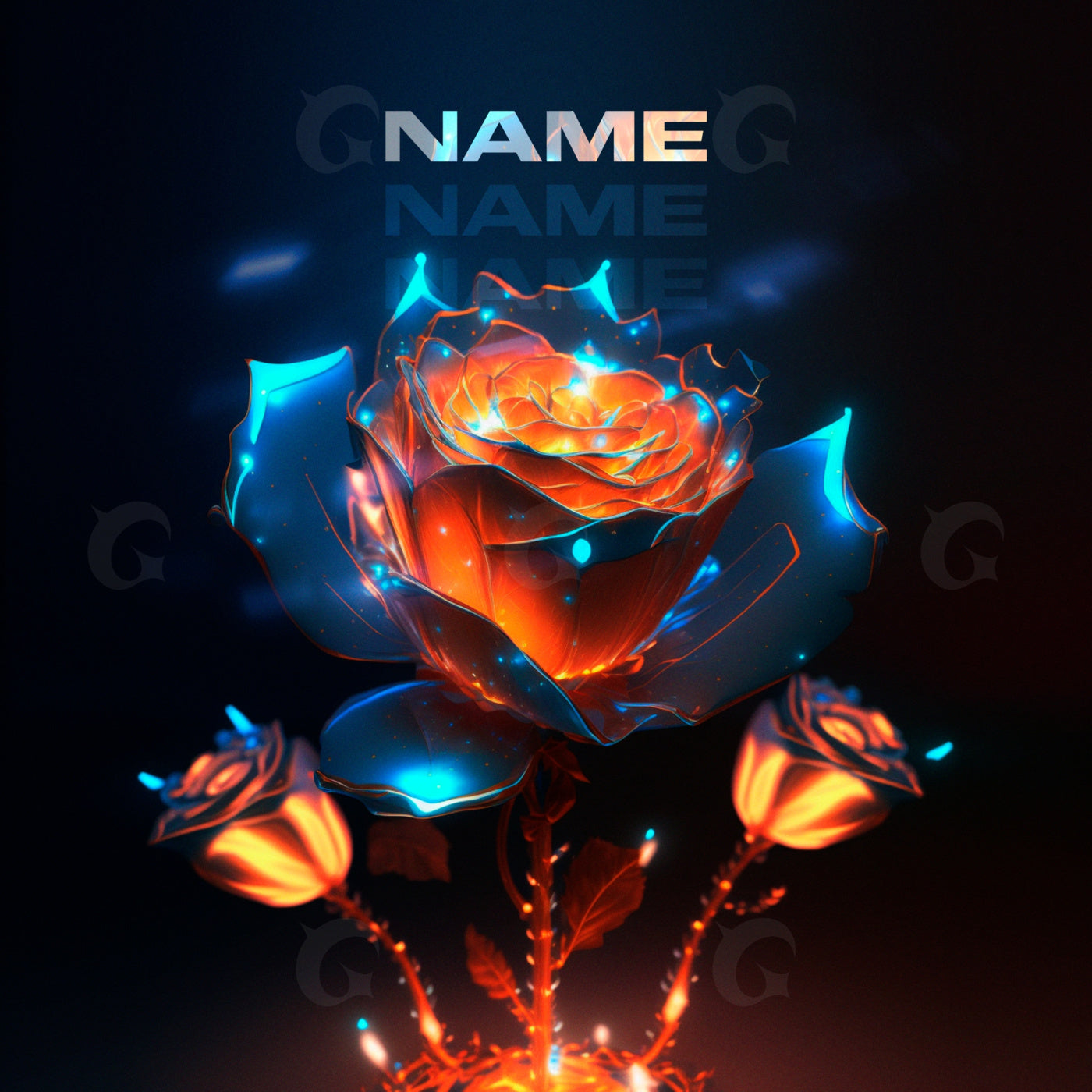 Glowing neon roses