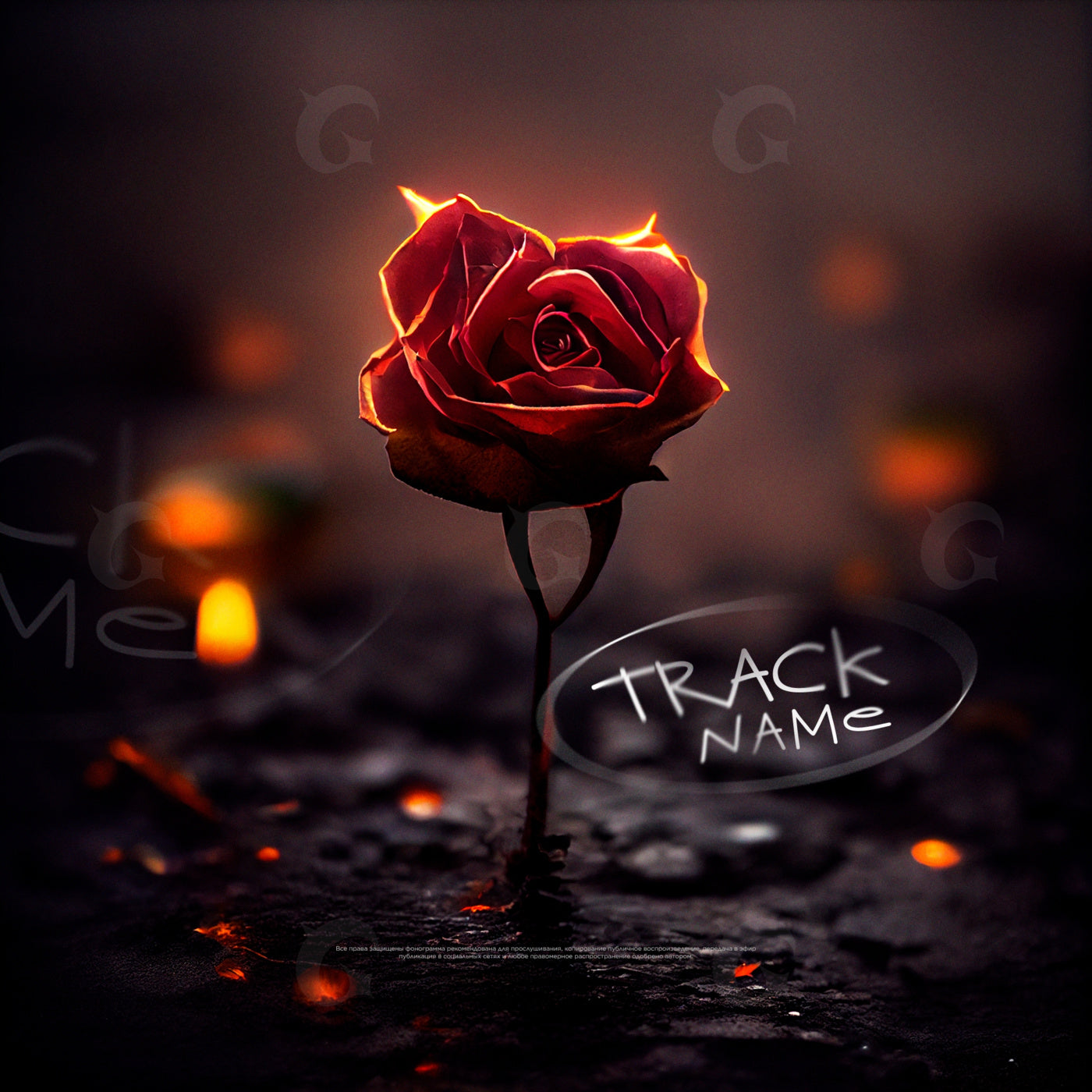 Burning rose alone