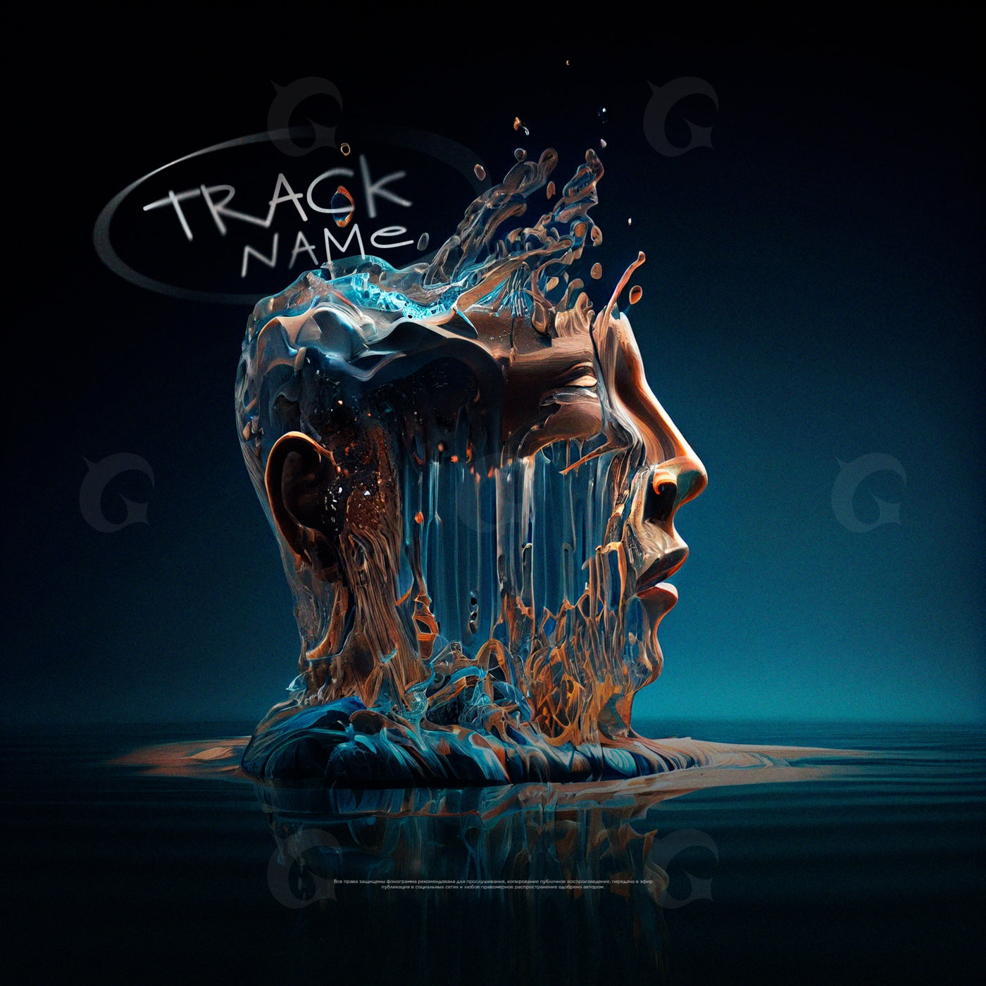 Melting human head