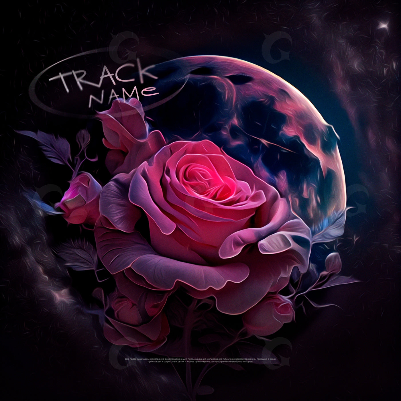 Moonlit rose garden