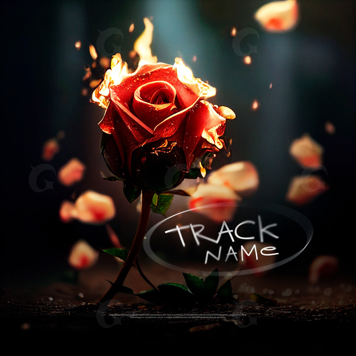 Burning rose petals