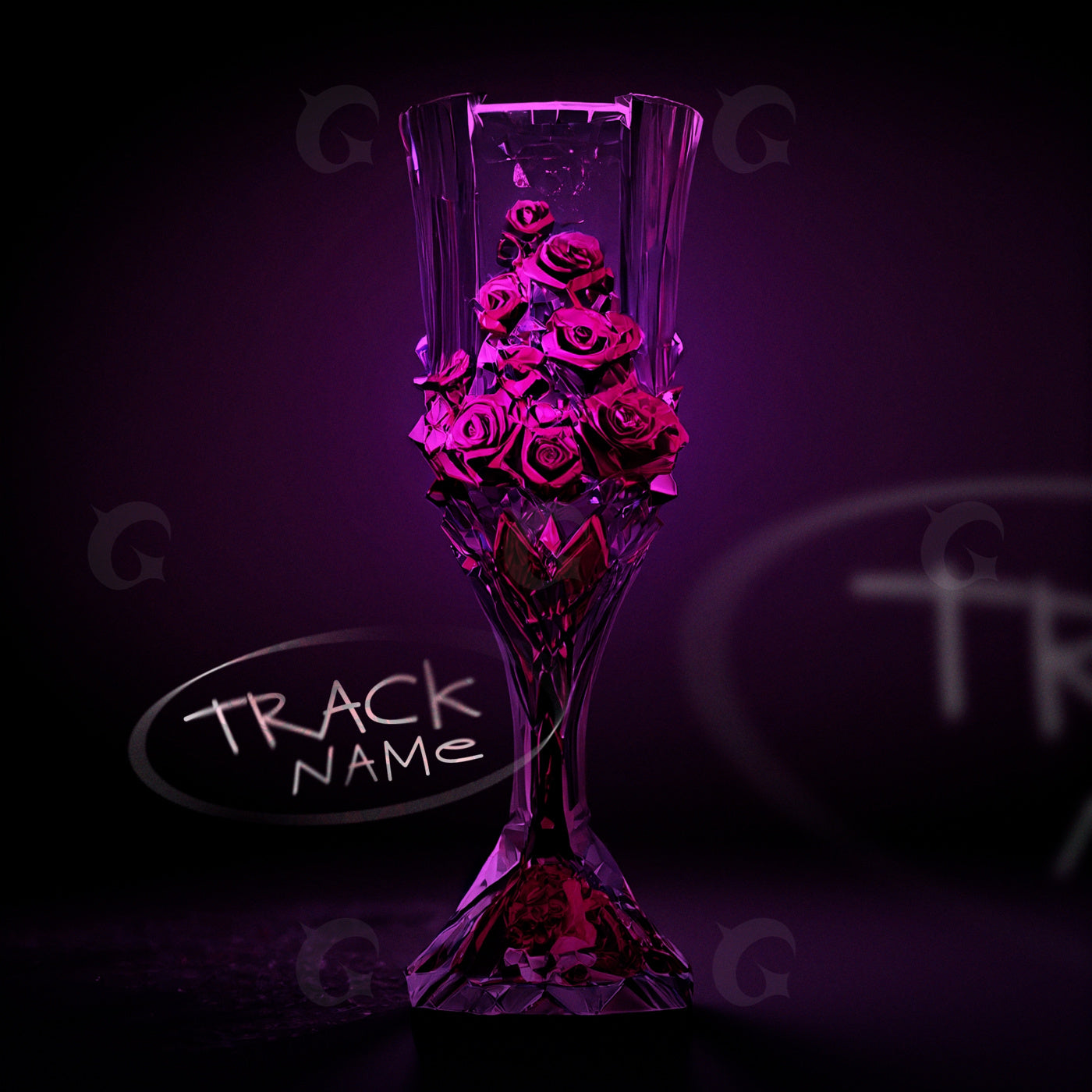 Crystal rose goblet