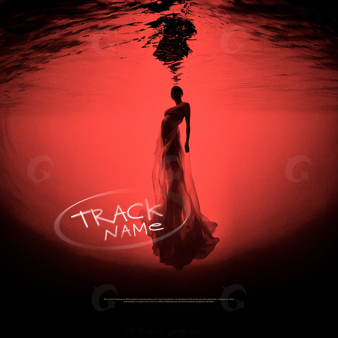 Woman underwater silhouette