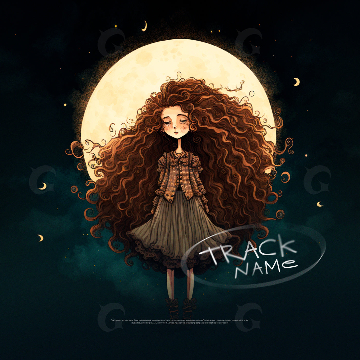 Moonlit curly girl