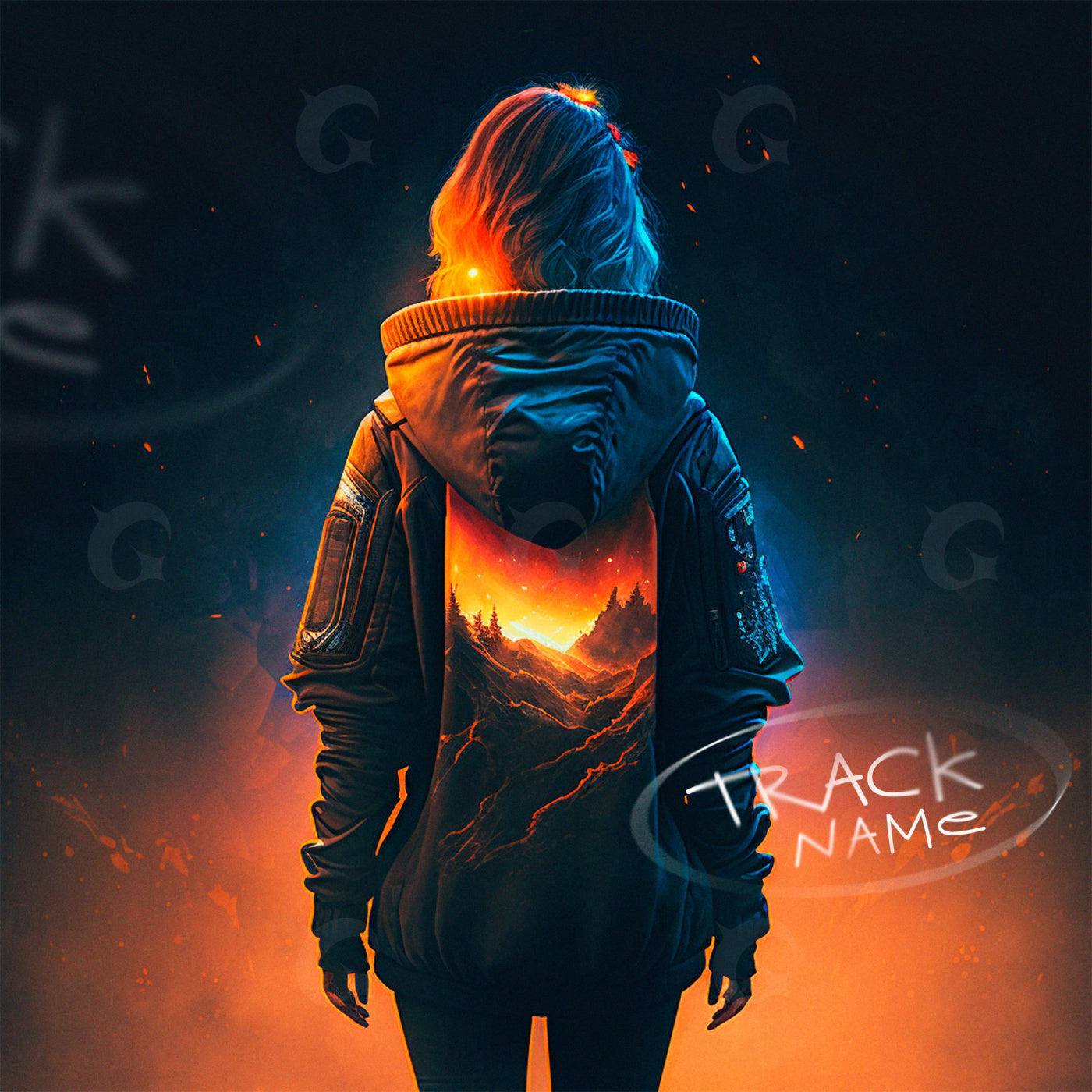 Hooded traveler sunset
