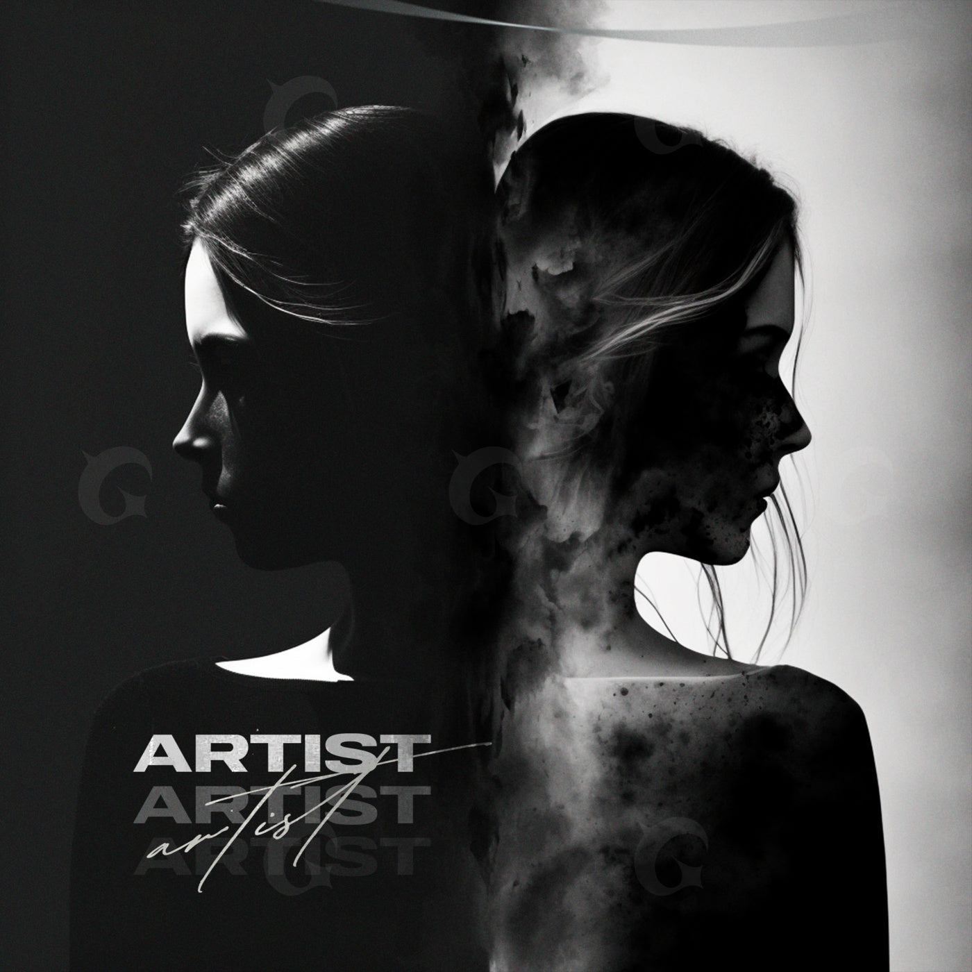Split silhouette reflection