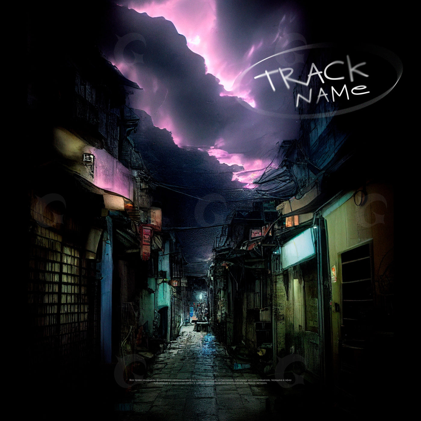 Neon alley night