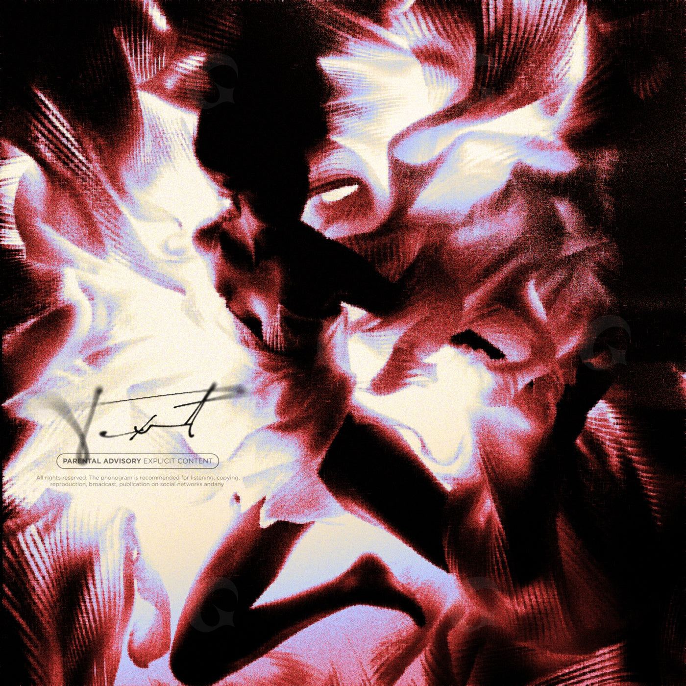 Silhouetted among flames