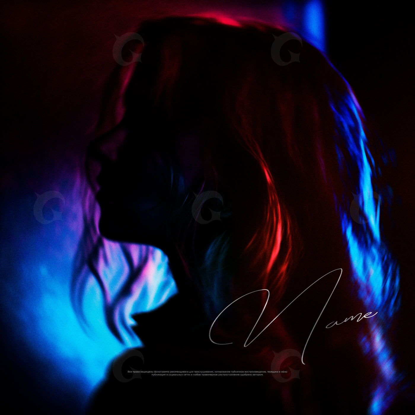 Neon silhouette portrait
