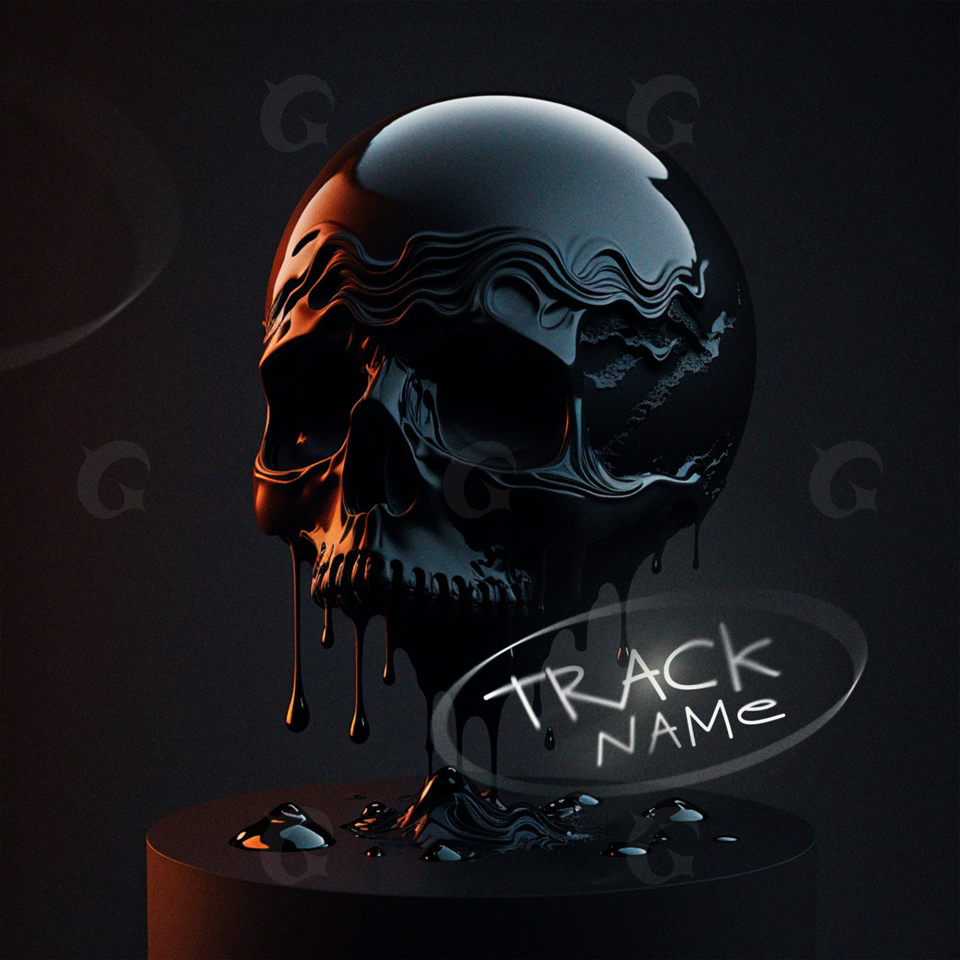 Dripping skull sculpture