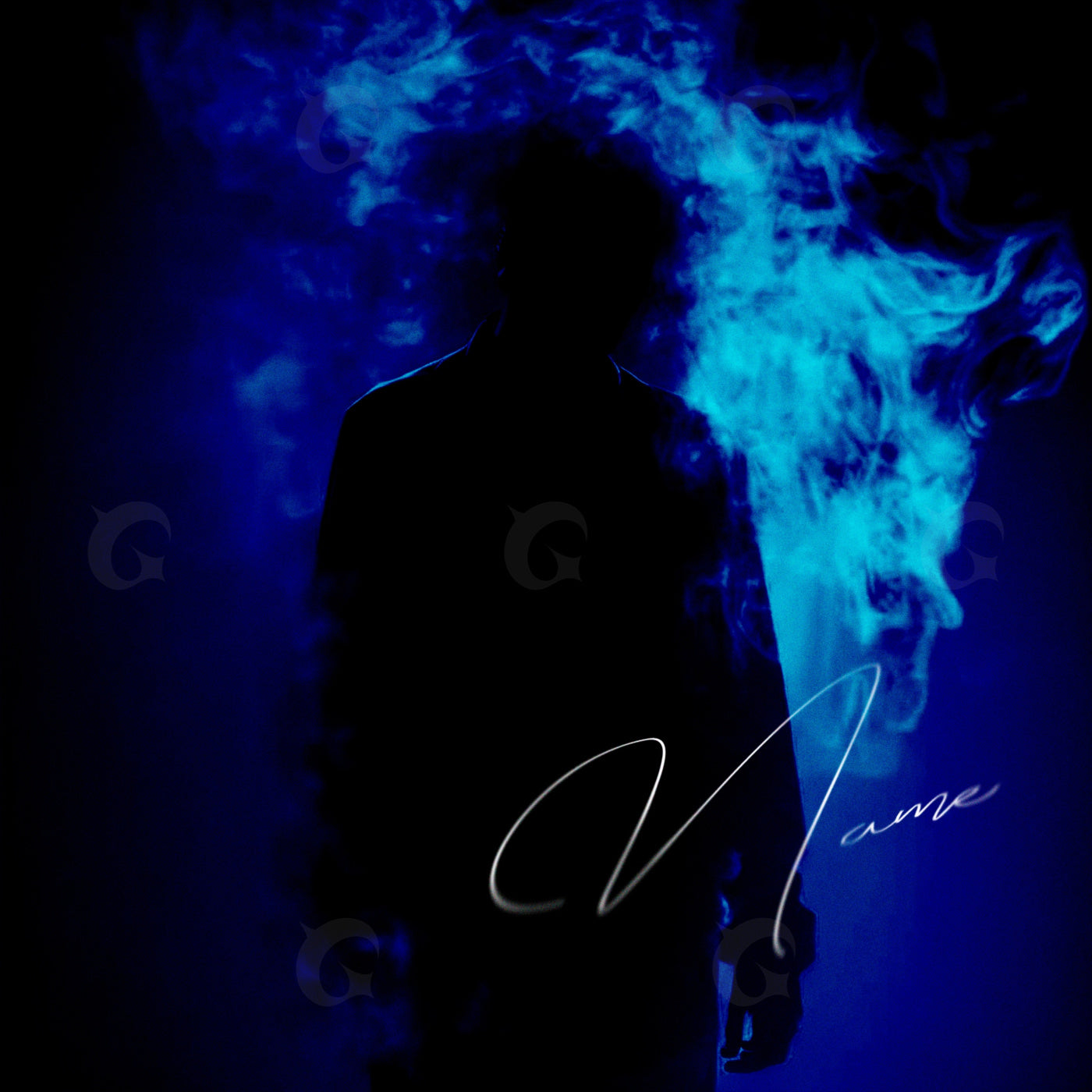 Silhouette among smoke