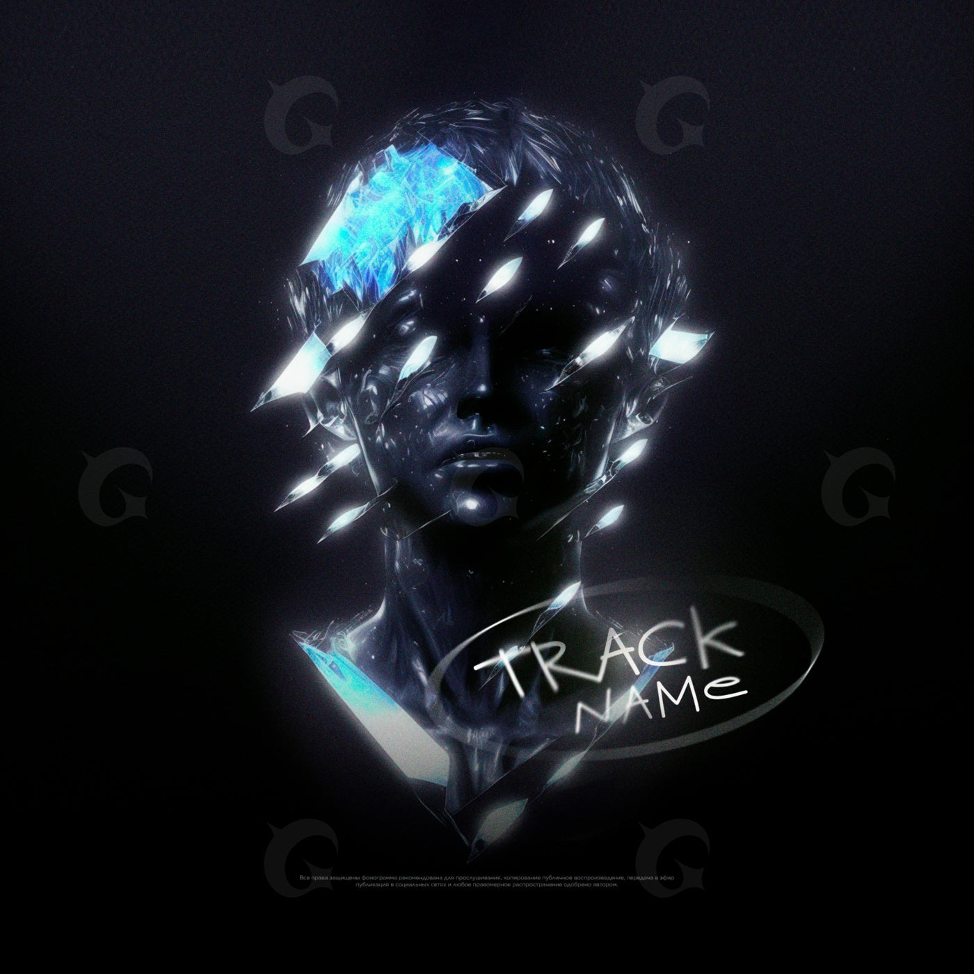 Shattered neon bust