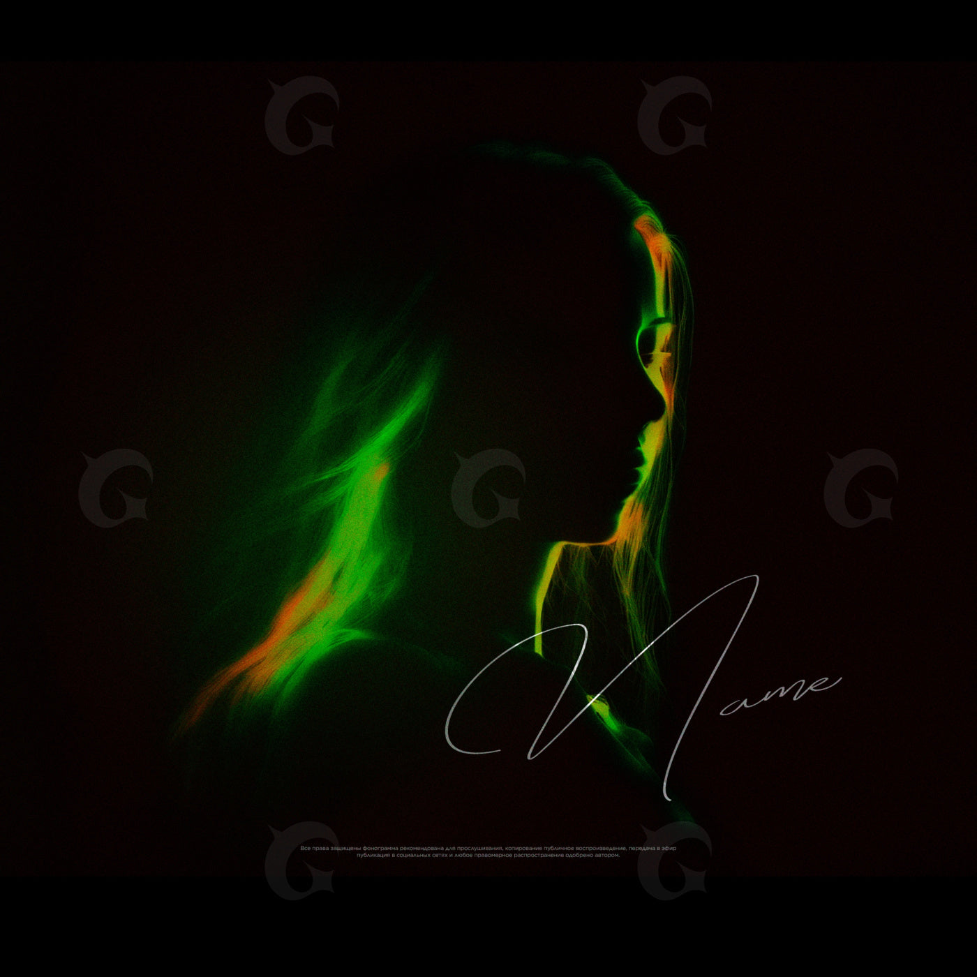 Neon silhouette woman