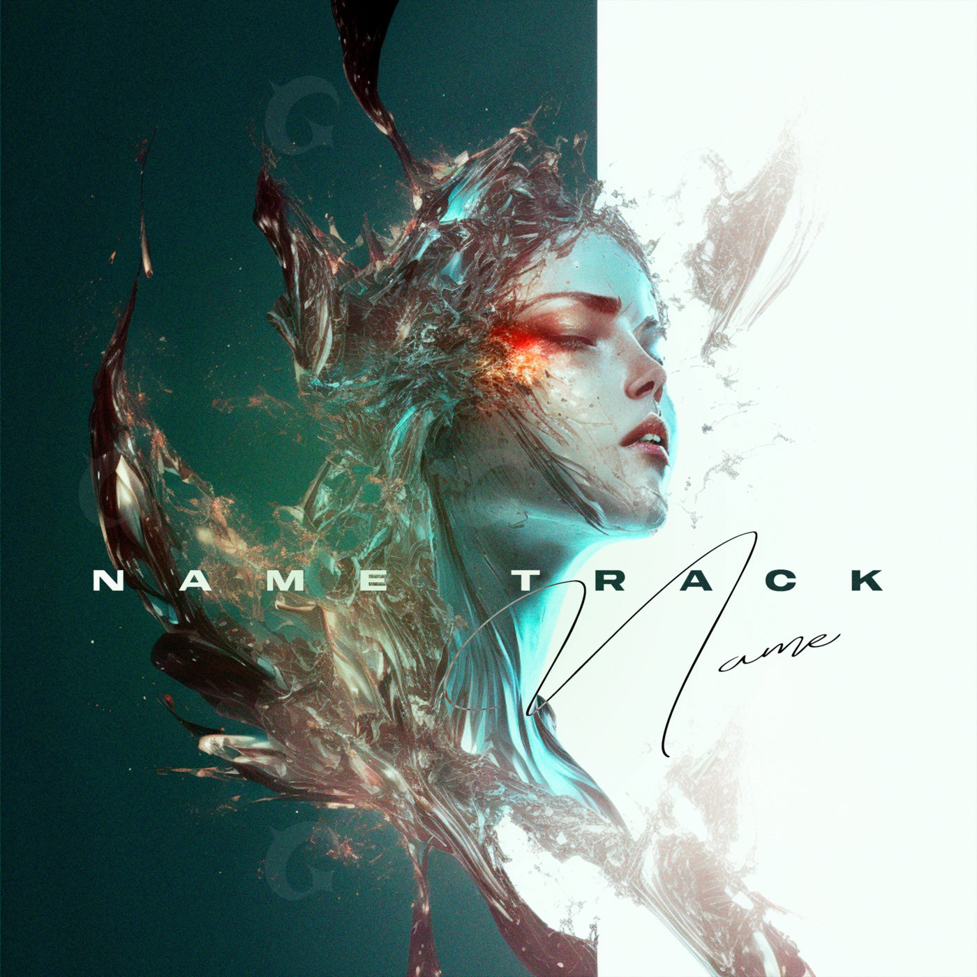 Ethereal fragmented portrait