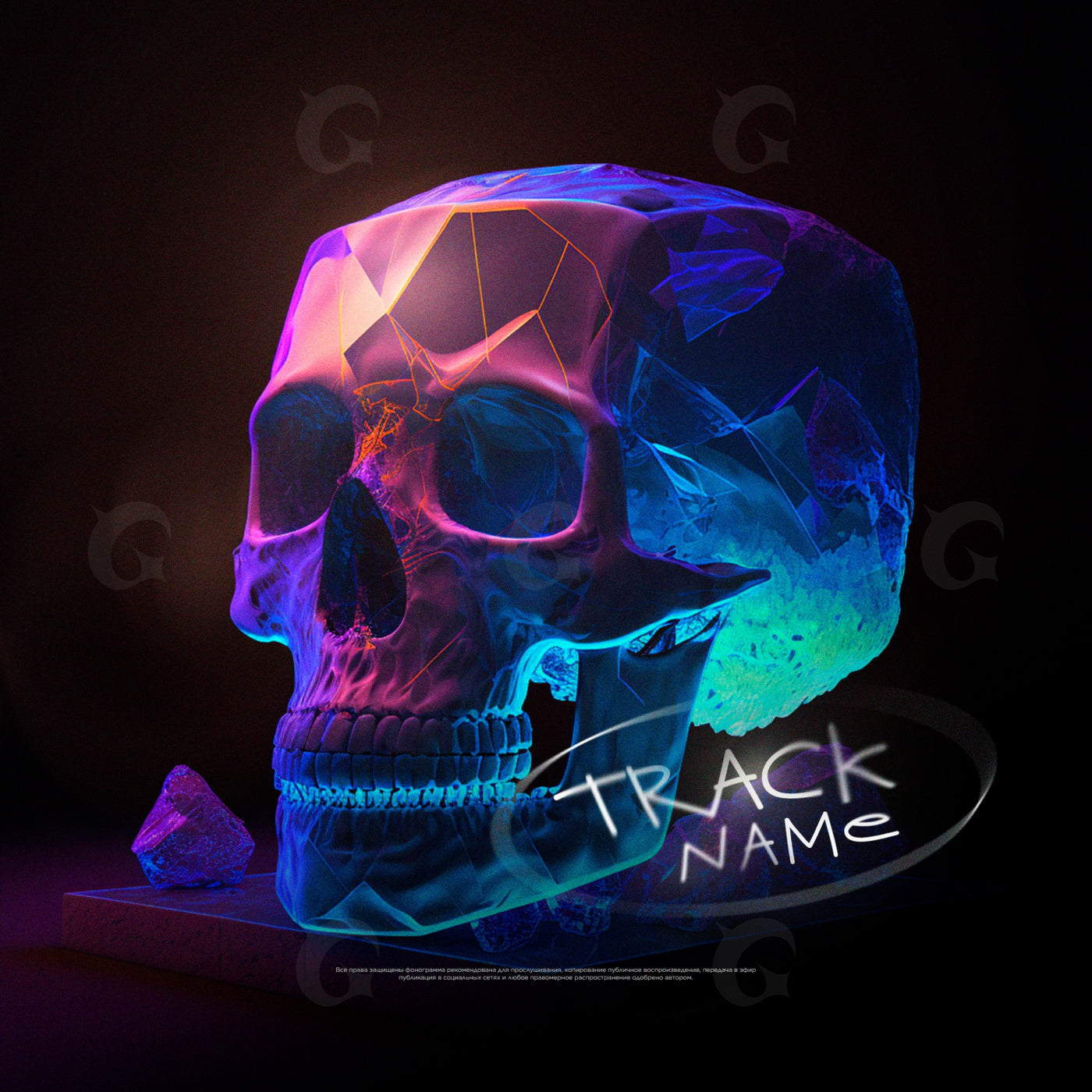 Neon crystal skull