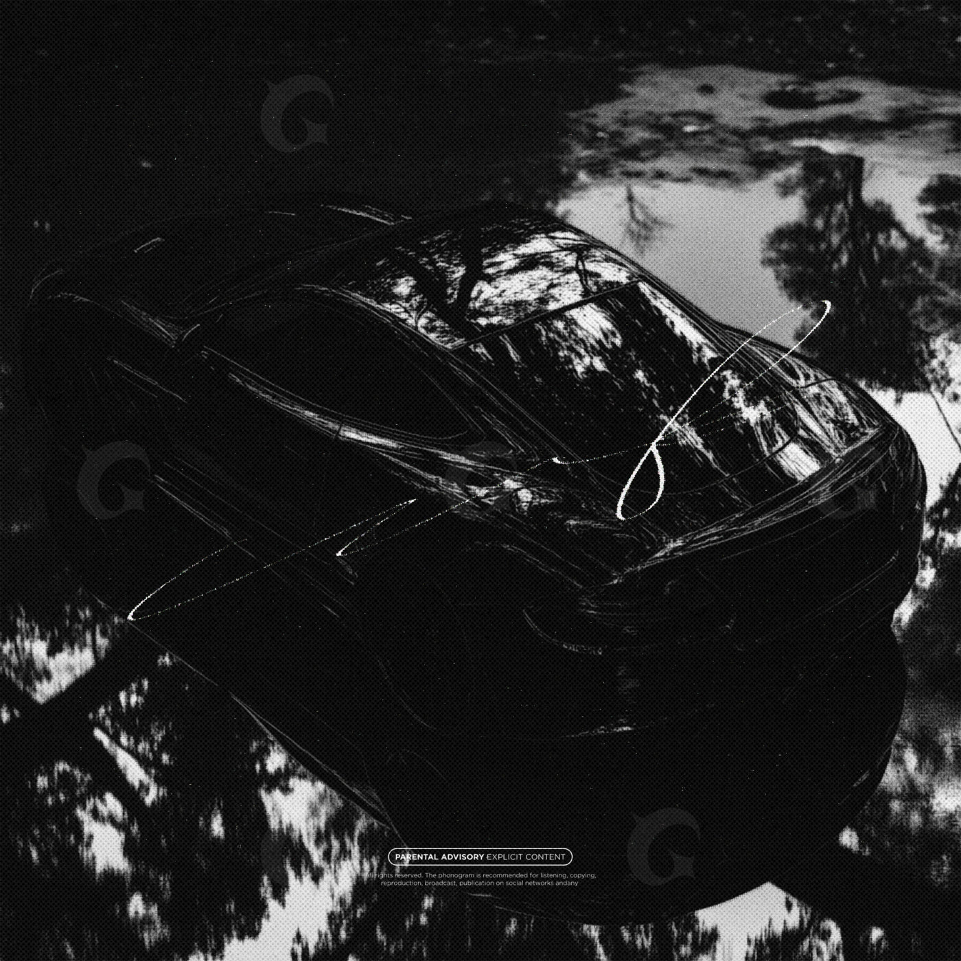 Reflections over sedan